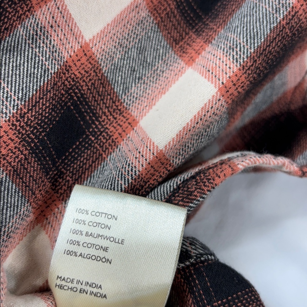 We The Free Wild Fire Plaid Button-Down oversized  collard Shirt M - Picture 11 of 13